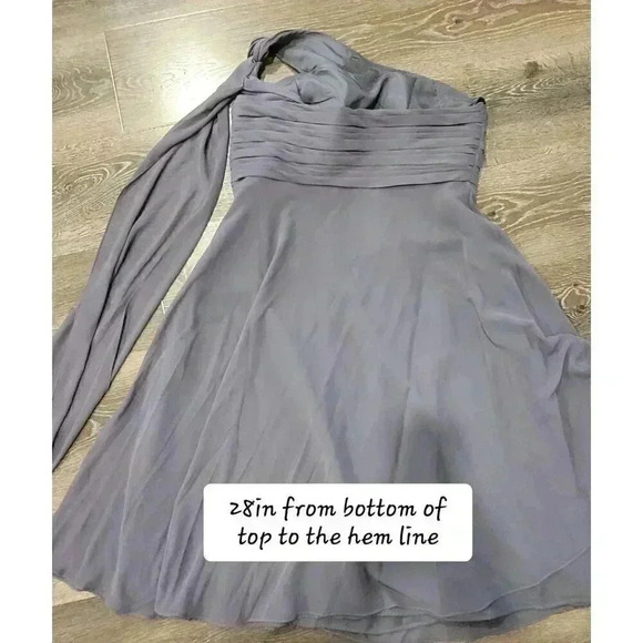 Bill Levkoff grey chiffon dress size 18 #9 - Picture 3 of 8